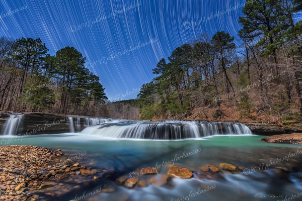 08 Haw Creek Falls In Early Springtime Taken At Midnight - Professional Temporary Gallery photography by Paul Caldwell